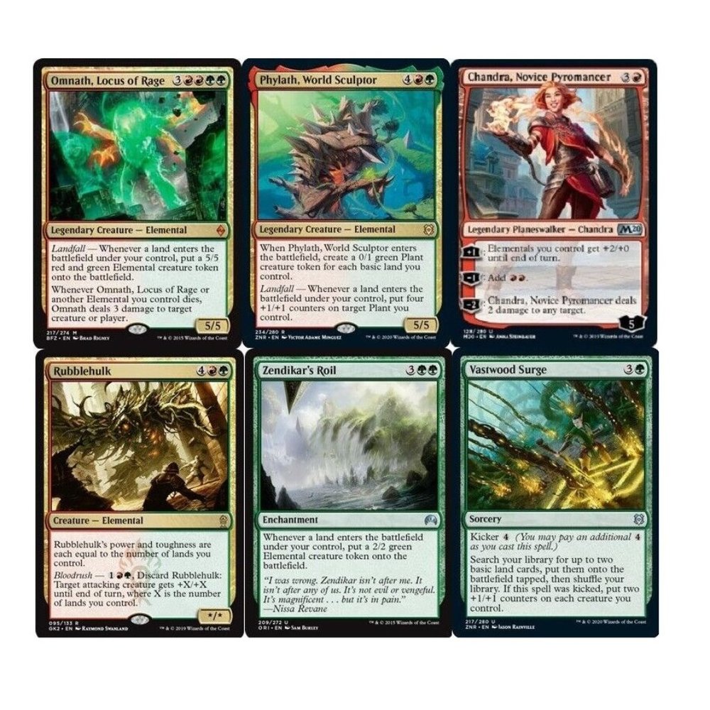 ***Custom Commander Deck*** Omnath, Locus of Rage Landfall Elemental MTG EDH NM